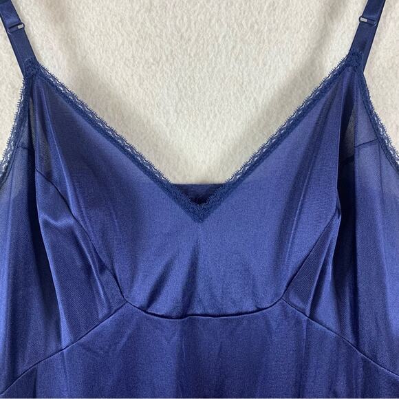 Vintage Vanity Fair Slip Dress Sz 36 Purple Y2K 90s Babydoll Fairy Grunge‎ Long - Picture 3 of 14